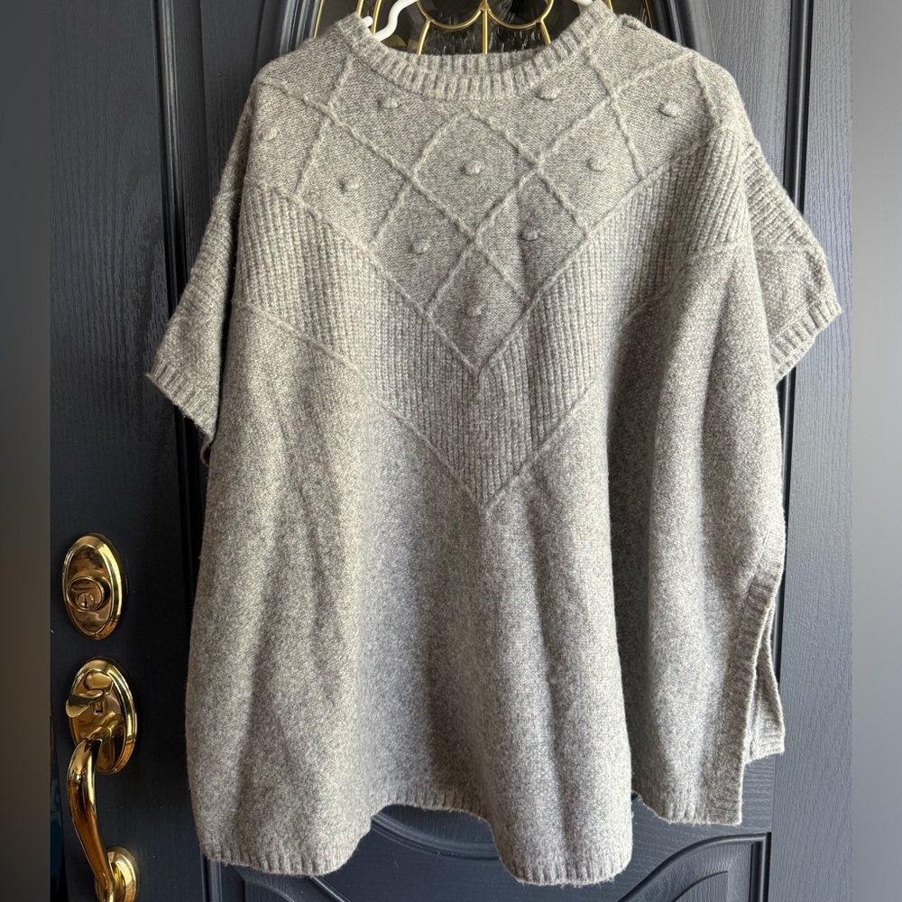 Gray loft poncho style sweater
